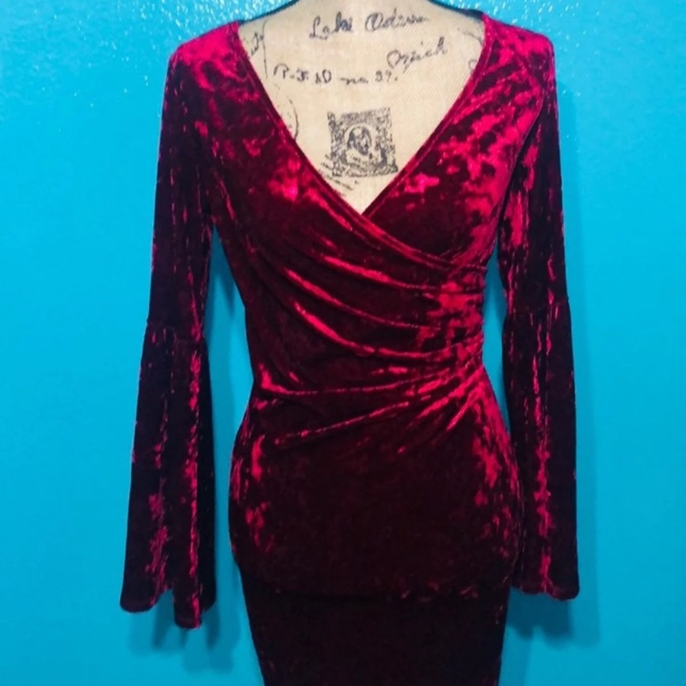 Red velvet dress size small